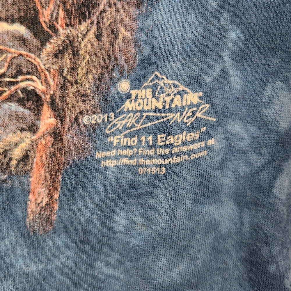 The Mountain Blue Tie-Dye Eagle T-Shirt Kids Boys Girls Large Outdoors Hiking - Picture 4 of 10